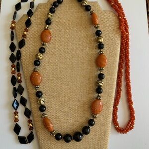 Curated set of 3 vintage necklaces. Elegant designs
